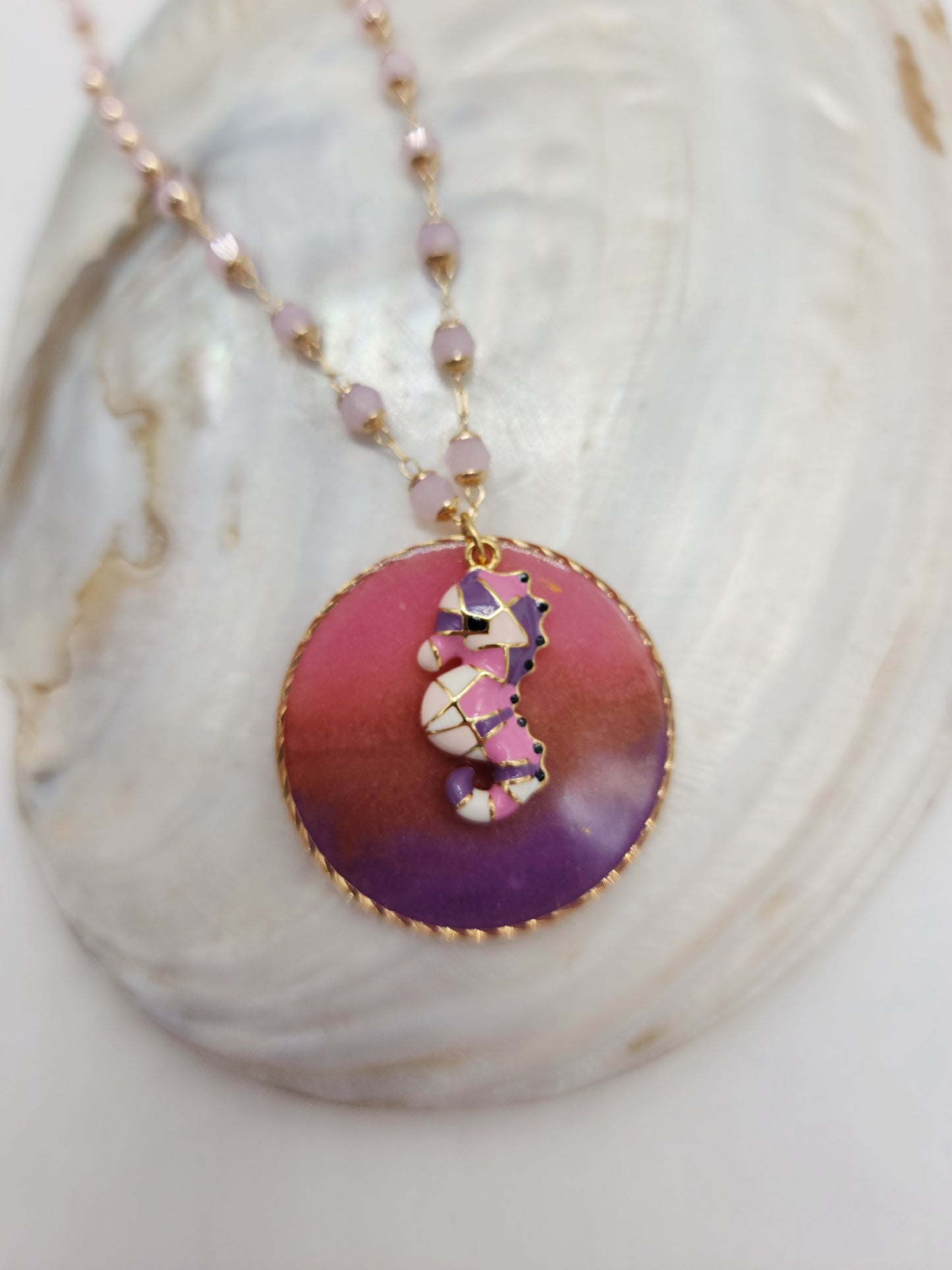 ✨ Collar Caballito Rosa ✨