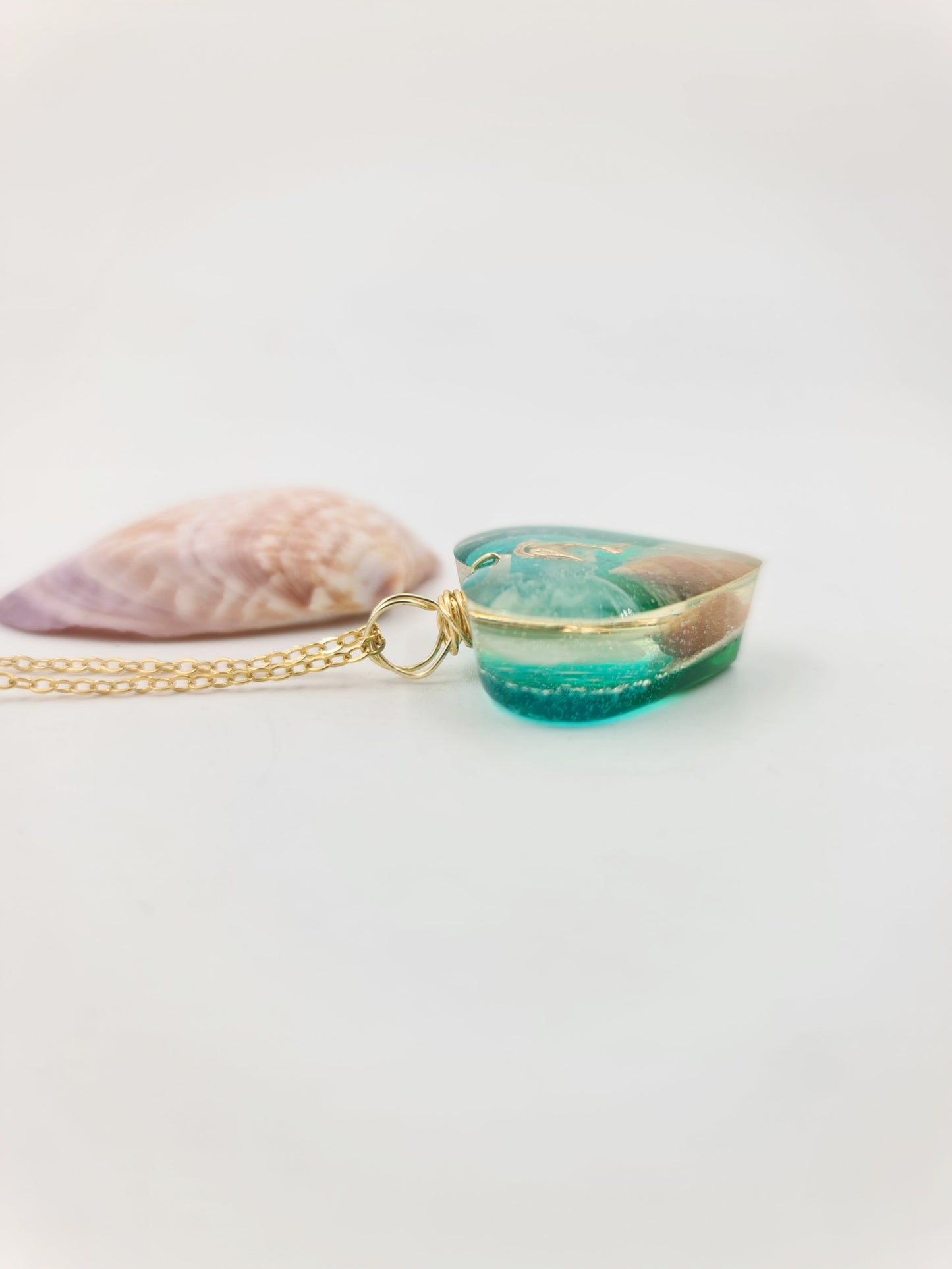 Corazón Playas con Delfin y Larimar