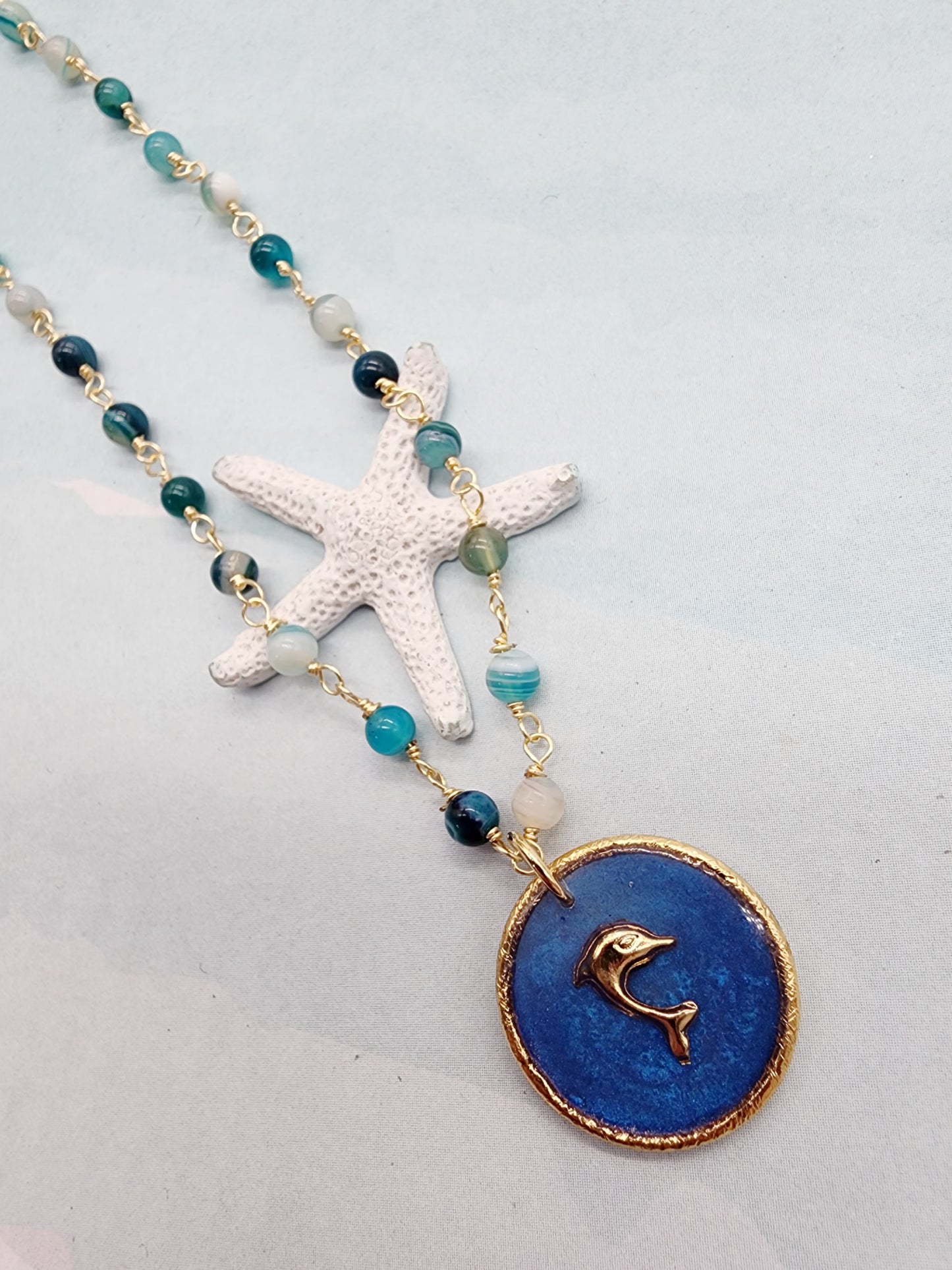 🐬Medallón Delfín Azul🐬